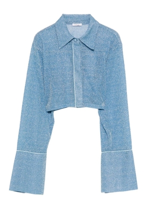 Oséree lurex cropped top - Blue