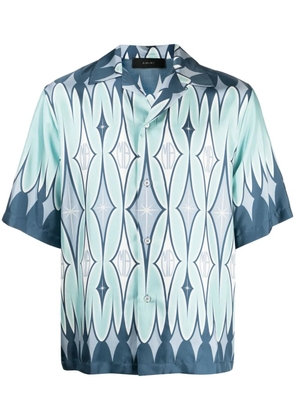 AMIRI argyle-print silk shirt - Blue
