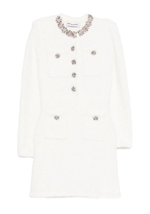 Self-Portrait embellished pocket mini dress - White