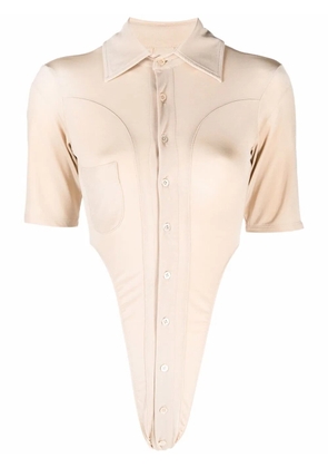Ninamounah cut out-detail button-up shirt - Neutrals