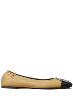 Tory Burch Claire cap-toe ballerina shoes - Black