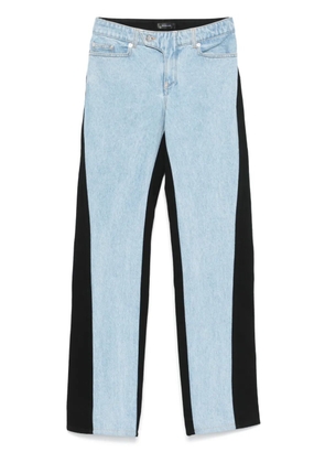 Mugler bi-color straight-leg jeans - Blue