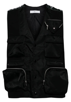 Toga multi-pocket padded gilet - Black