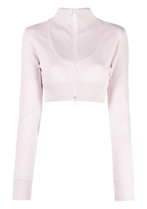 Courrèges logo-appliqué cropped jacket - Pink