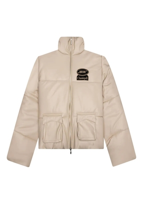 RHUDE embroidered puffer jacket - Neutrals