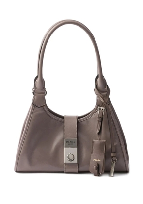 Prada small push-lock leather tote bag - Grey