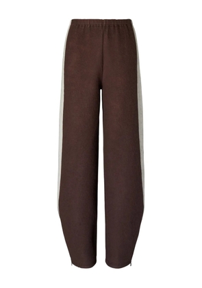 Tory Burch stripe zip japanese jersey trousers - Brown