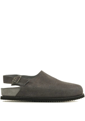 Guidi buckled suede mules - Grey