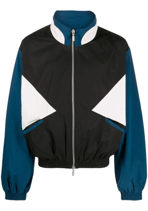 RHUDE colour-block zip-up sports jacket - Black