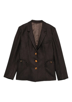 Blazé Milano Lady Maud pinstripe button-detail blazer - Brown