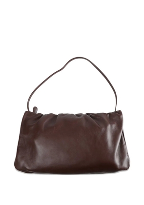 The Row gathered leather tote bag - Brown