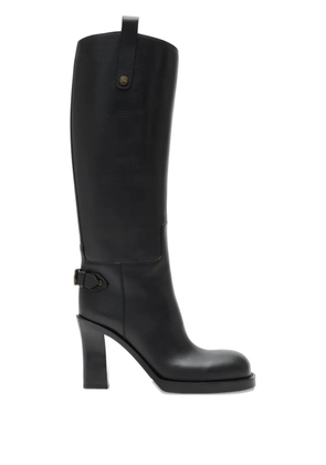 Burberry 85mm Cavalier calf-leather buckle boots - Black
