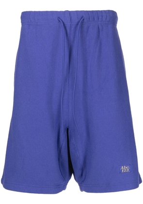 Advisory Board Crystals logo-embroidered cotton track shorts - Blue