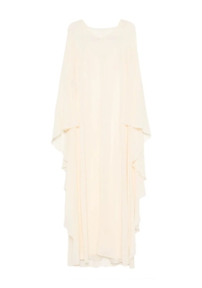 Alberta Ferretti ruffled long-sleeve dress - Neutrals