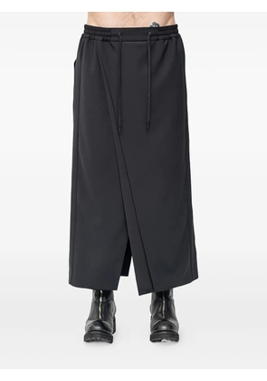 Devoa wrap-front drawstring trousers - Black
