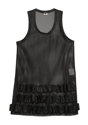 Comme des Garçons Homme Plus ruffled mesh tank top - Black