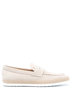 Tod's penny-slot suede loafers - Neutrals