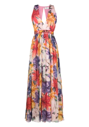 ETRO floral-print silk dress - Pink
