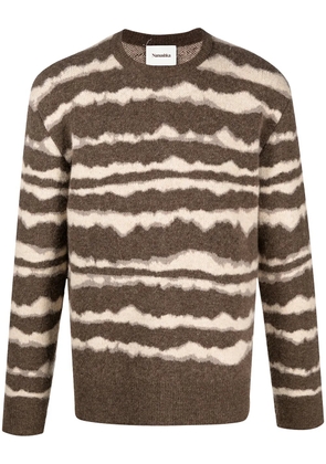Nanushka abstract stripe jumper - Brown