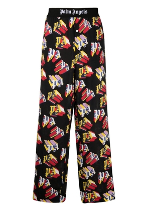Palm Angels logo-print straight-leg trousers - Black