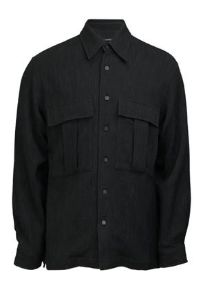 Taakk flap-pocket crepe shirt - Black