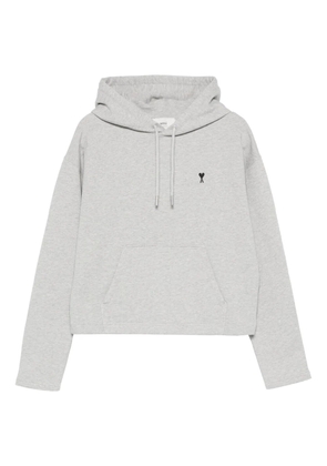 AMI Paris drawstring embroidered hoodie - Grey