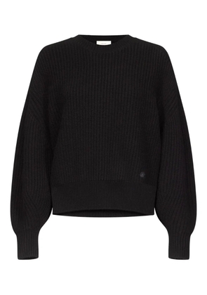 Loulou ribbed balloon-sleeve sweater - Black