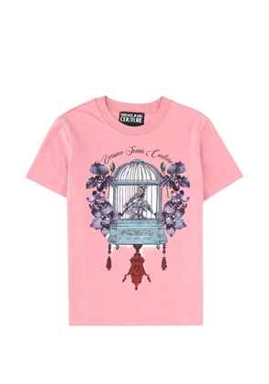Versace Jeans Couture floral-print round-neck T-shirt - Pink