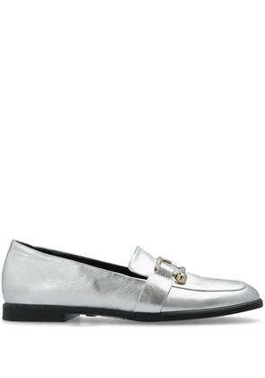 Furla logo plaque loafers - Grey