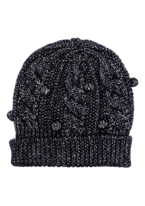 Onefifteen glitter cable-knit beanie - Blue