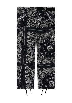 sacai bandana-print belted trousers - Blue