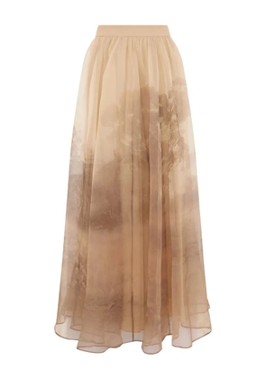ZIMMERMANN Memento organza maxi skirt - Brown