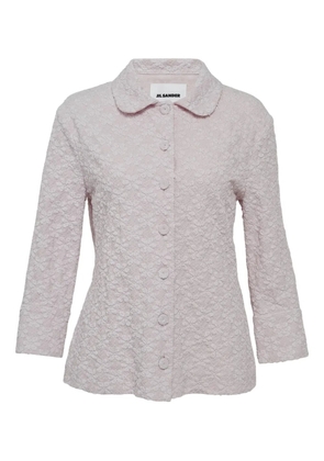 Jil Sander flower-textured long-sleeve shirt - Pink