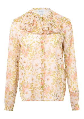 Giambattista Valli Georgette ruffled blouse - Pink