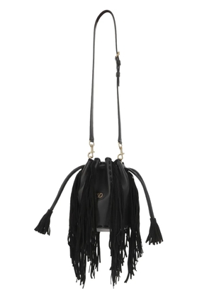 Valentino Garavani fringed leather shoulder bag - Black