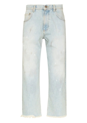 ERL stonewashed cropped jeans - Blue