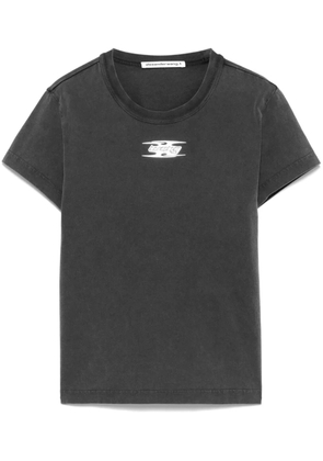 Alexander Wang puff logo shrunken T-shirt - Grey