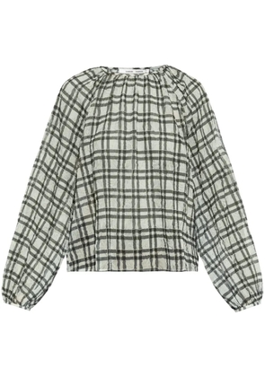 SAMSOE SAMSOE checked blouse - Blue