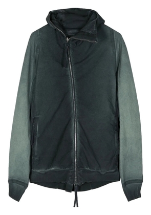 Boris Bidjan Saberi Hybrid Zipper2 natural-dye hooded jacket - Green