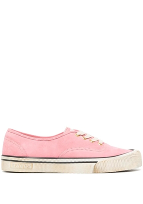 Bally striped-edge lace-up sneakers - Pink