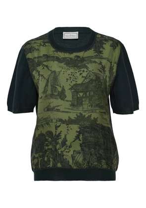 Pierre-Louis Mascia printed wool T-shirt - Green