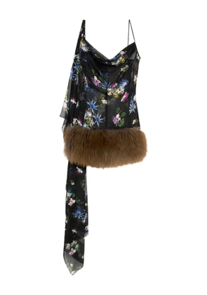 Blumarine floral-print mini dress - Black