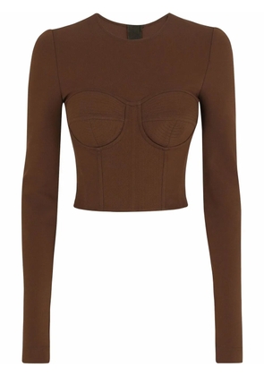 Dolce & Gabbana long-sleeve corset top - Brown