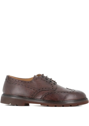 Henderson Baracco brogue-detail leather derby shoes - Brown