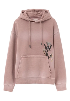 Wooyoungmi logo-print faded-effect hoodie - Pink