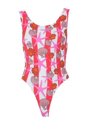 Lhd Key Biscayne striped print bodysuit - Red