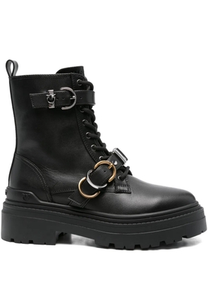 PINKO leather combat boots - Black