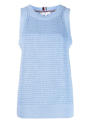 Tommy Hilfiger open-knit sleeveless vest - Blue