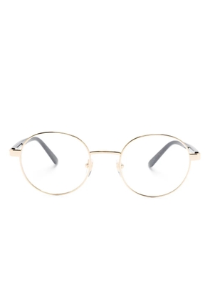 Gucci Eyewear logo-engraved round-frame glasses - Gold