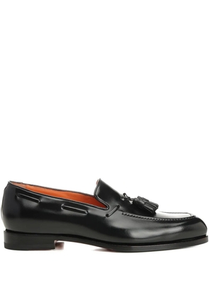 Santoni Enamelled leather loafers - Black
